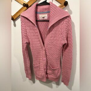 Vintage Tommy Jeans waffle-knit cardigan with a shawl collar and pockets.